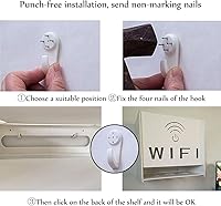 Vista 6 de Soporte de pared doble para puerta, Estante de pared flotante, Caja de almacenamiento WiFi, Caja organizadora de cables, Protector de regleta