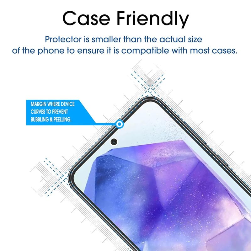 Image of Edge To Edge Screen Protector Tempered Glass For Samsung Galaxy M35 5G Cellphone With Easy Installation Kit