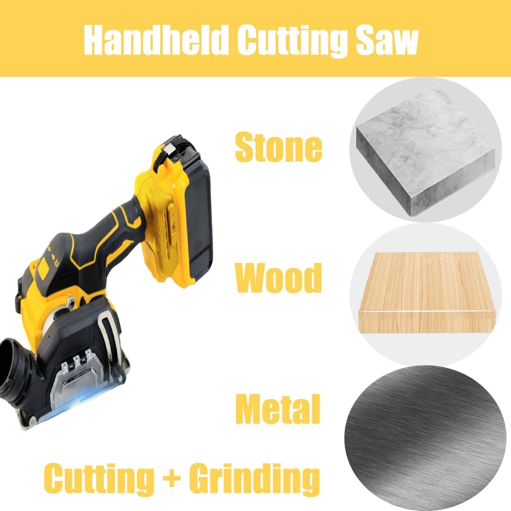 Small Cordless Angles Grinder 20V Angles Grinder Tool For Cutting Polishing And Sharpening 3inch Side Disc Grinder (Yellow)