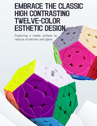 Miniatura 8 de Cubo Megaminx Roxenda 3 x 3 x 3 cubo de velocidad pentagonal Dodecaedro Magic Cube Puzzle Toy Sin tickers