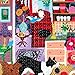 eeBoo Piece & Love: Pets in The Kitchen - 1000 Piece Puzzle - Adult Square Jigsaw, 23x23, Includes Image Reference Insert, Glossy Pieces