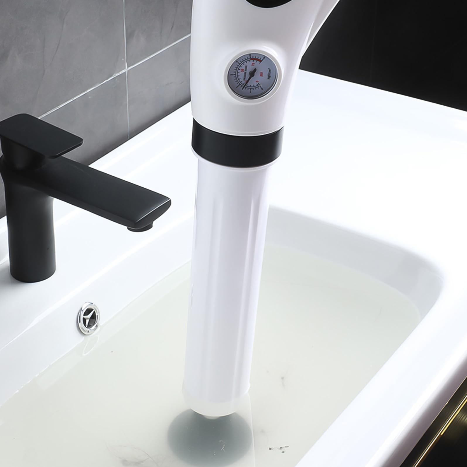 Stura WC Potente in ABS Bianco per Pulizia WC e Spurgo Tubi Scarico, Set 1 Pezzo per Casa e Hotel