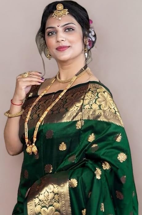 - Women's Pure Soft Silk Saree With Blouse Piece For Wedding