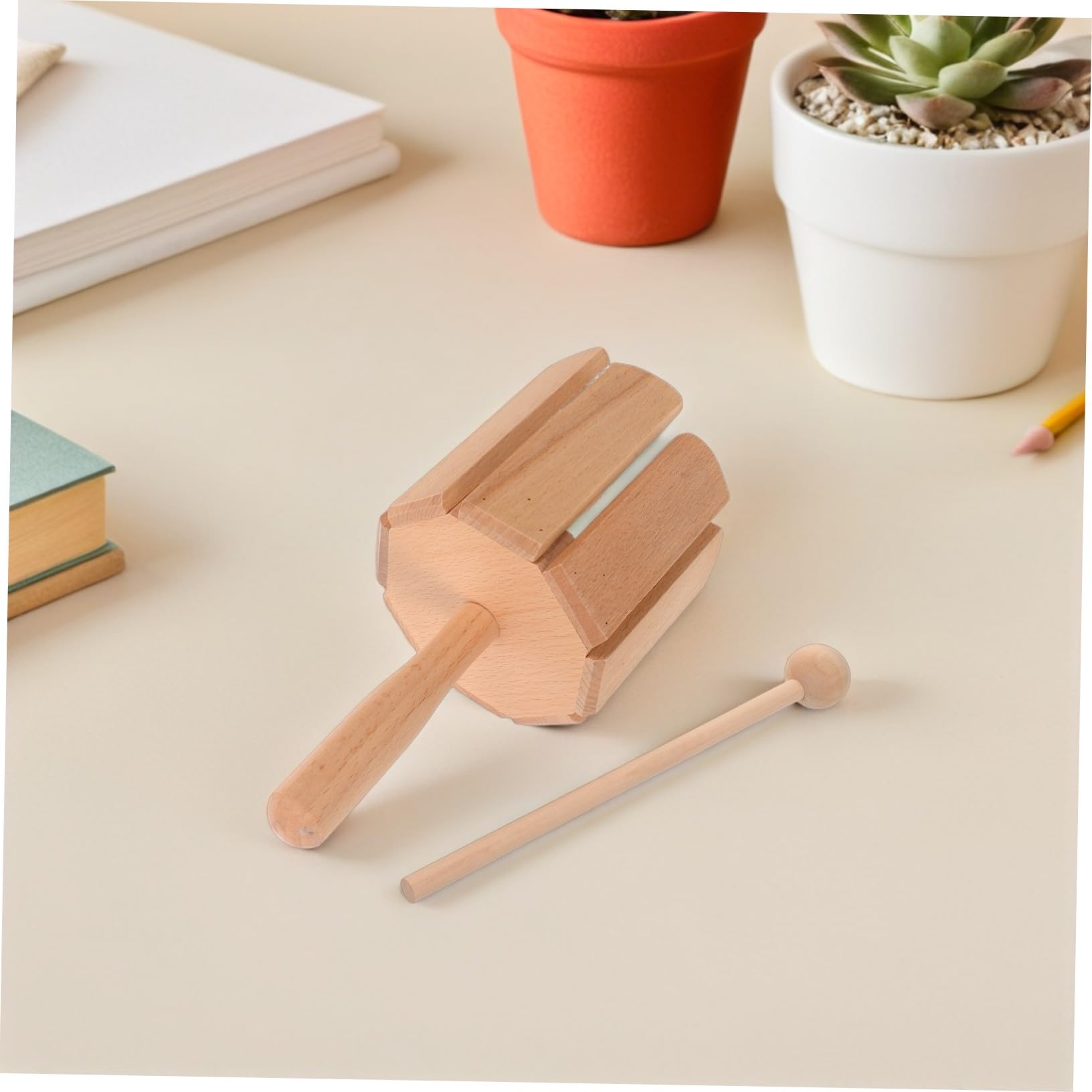 2 Piezas Instrumento Orff de Madera Juguete Musical Infantil de con Instrumento de Percusión para Desarrollo y Coordinación