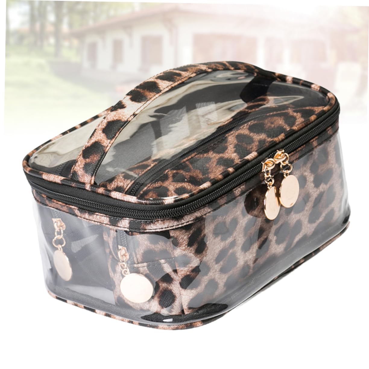 Beaupretty 6piezas Bolsa De Maquillaje Diseño De Leopardo Oscuro PVC Transparente Multiusos y Gran Capacidad para Cosméticos y Accesorios De Viaje