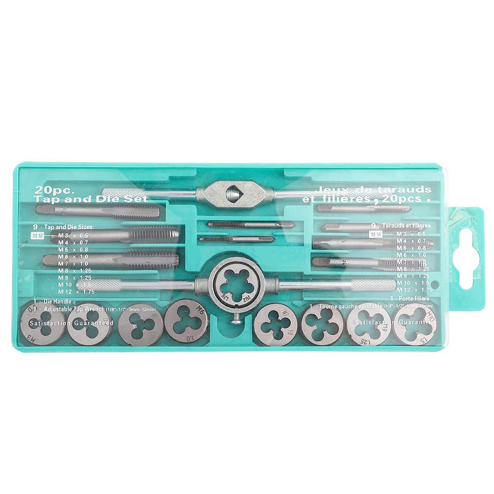 Gunpla UNF en UNC tappen en matrijzen set 20 stuks wolfraamlegering staal tap- en draadsnijgereedschap kit 6NC32-1/2 NC13, Heavy Duty interne en externe snijdende mannelijke vrouwelijke schroefdraad