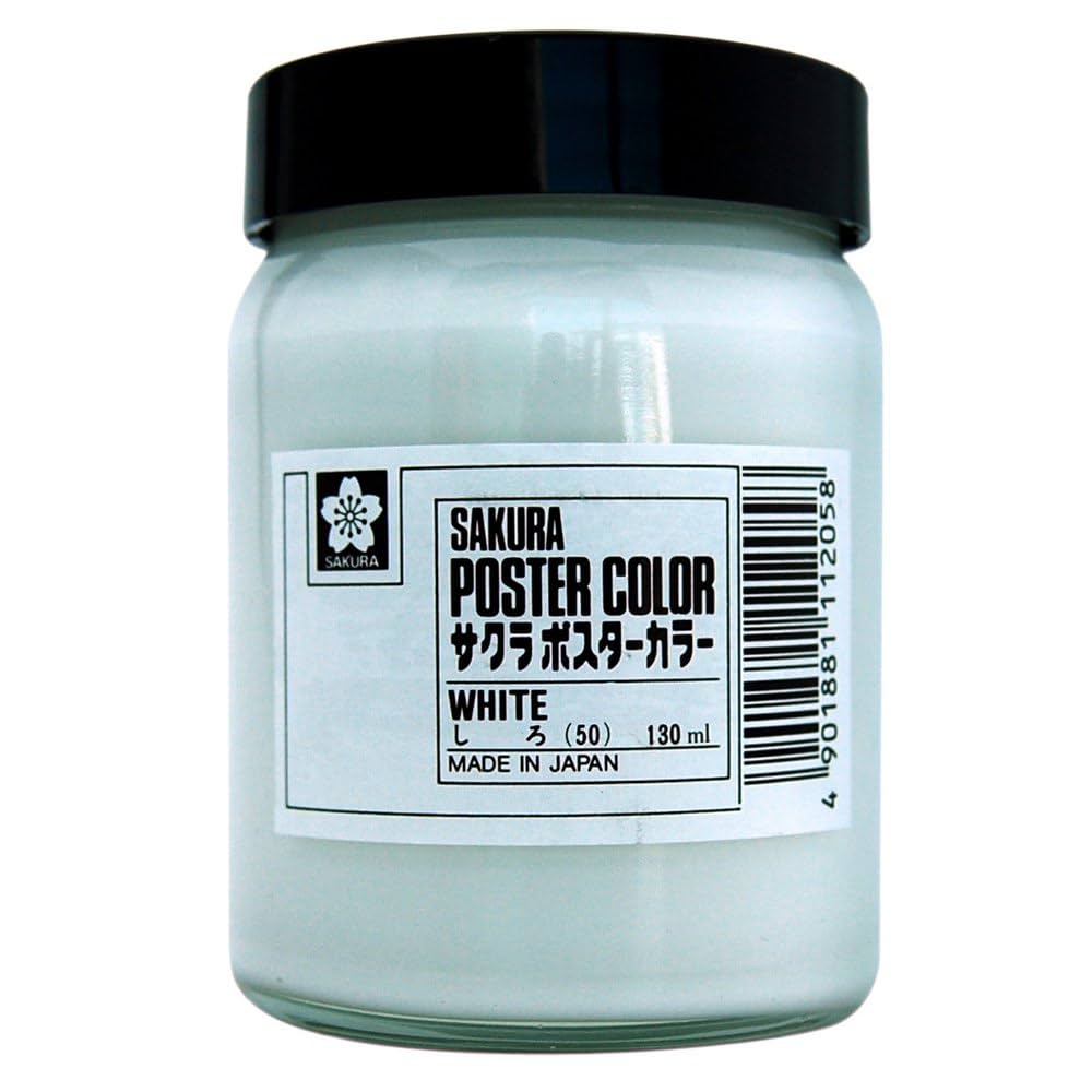 サクラクレパス 絵の具 ポスターカラー 130ml 白 PW130ML#50 g6bh9ry Amazon.co.jp: サクラクレパス 絵の具 ポスターカラー 130ml 白