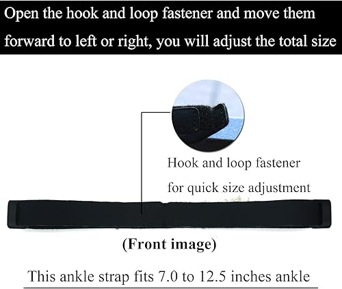 Miniatura 2 de Correa de tobillo con velcro para Fitbit Luxe Fitness Tracker, banda de tobillo para hombres y mujeres (negro)