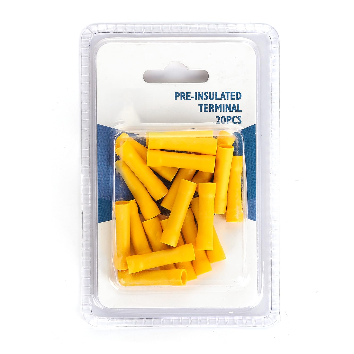 BV1.25 pre-insulated yellow connectors (20pcs per blister) ensure fast and safe electrical connections, ensuring optimal insulation in all your electrical projects.