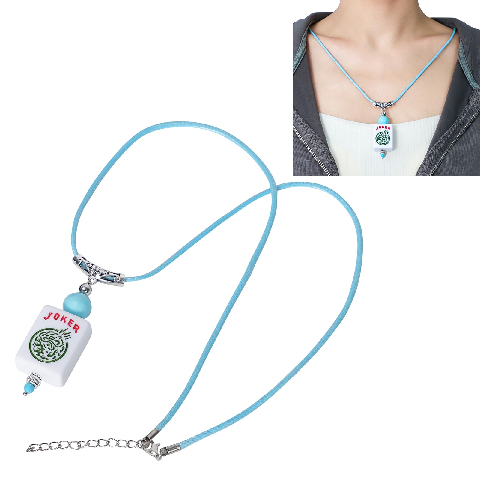 Jongyance American Mahjong Accessory (Blue, 24.6”) with A Joker Tile, Plastic, Designed for Mahjongg Players