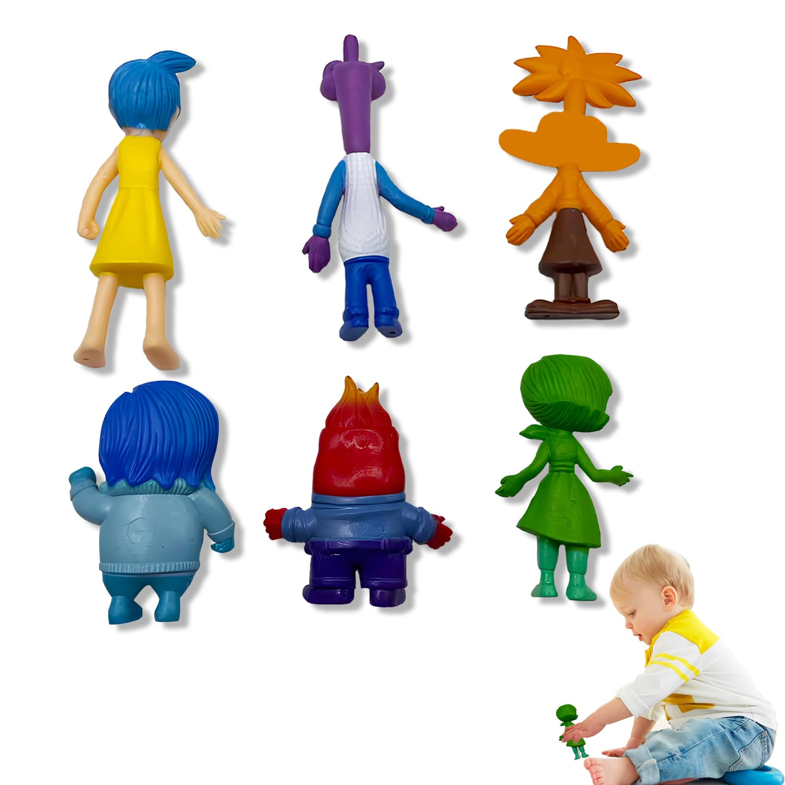 YongSral 6 Pcs Inside out 2 Figuras, Muñecos Inside out 2, Figuras Inside out 2, Inside out 2 Juguetes, Inside out 2 Toys, Mini Inside out 2, Inside out 2 Deries Figura, Regalos para Niños y Niñas