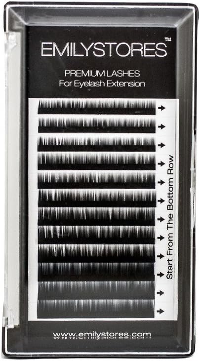 EMILYSTORS Lash Eyebrow Extensions Color Black Thickness 0.10 mm Length 5/6/7/8MM Mixed Sizes One Tray