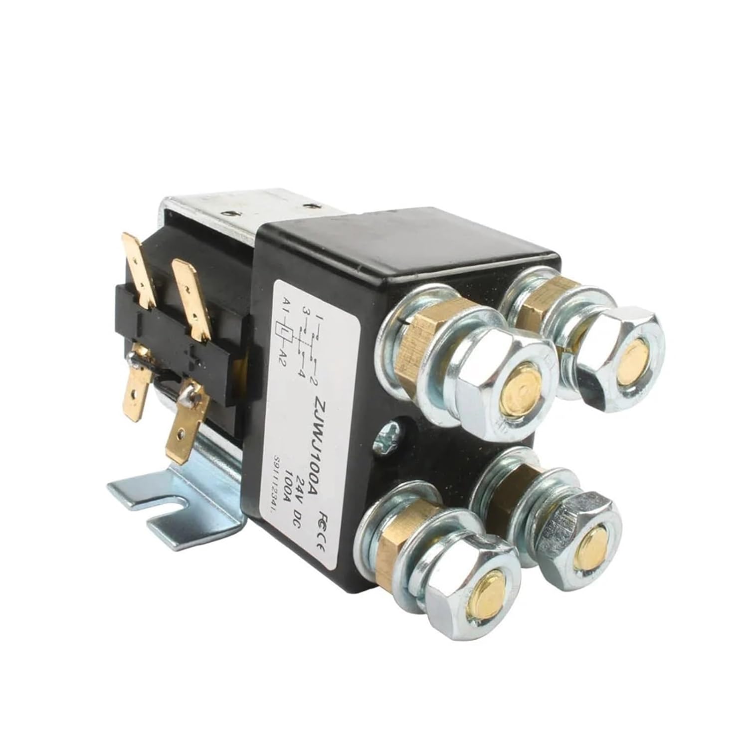 ZJWJ100A DC Contactor, 24V 100A Heavy Duty Relay Switch for Forklift, Industrial Vehicle, Pump Motor Applications, Model SW82 (48V)