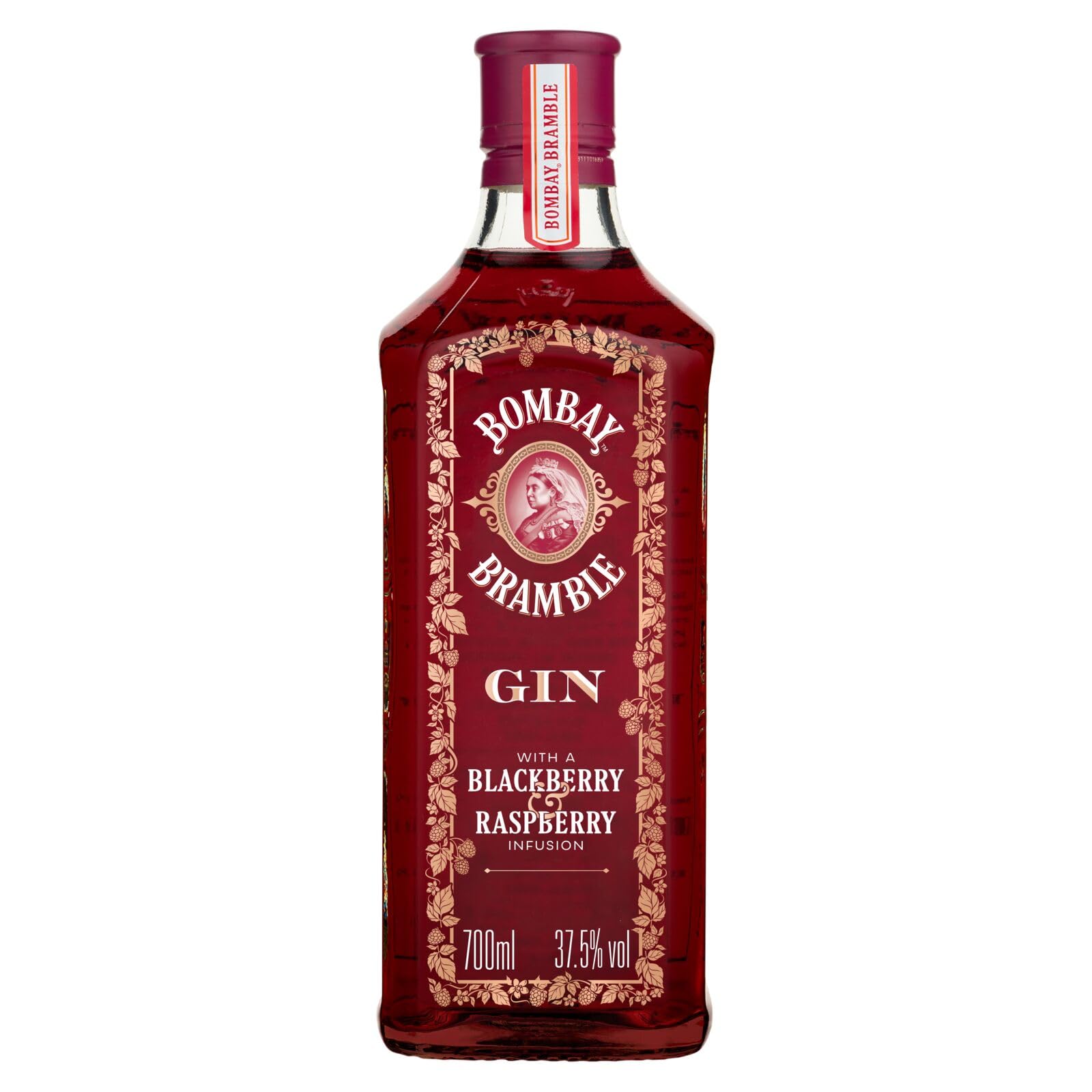 Bombay Bramble Distilled Premium, 37,5% vol., 70 cl / 700 ml, Blackberry & Rasberry Flavoured Gin, Ginebra de sabor y color 100% naturales procedentes de moras y frambuesas recién recogidas