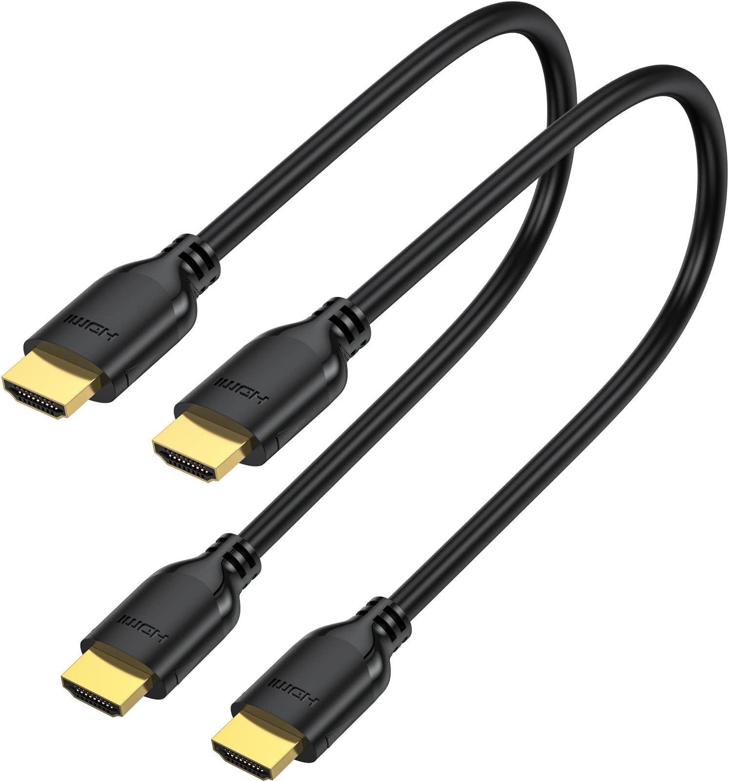 Short HDMI Cable 1 Foot 2-Pack, 4K 1FT HDMI to HDMI Cable High Speed HDMI 2.0 Cord Supports 4K@60Hz, 2K, 1080P, HDCP 2.2, HDR, 3D, ARC & Ethernet