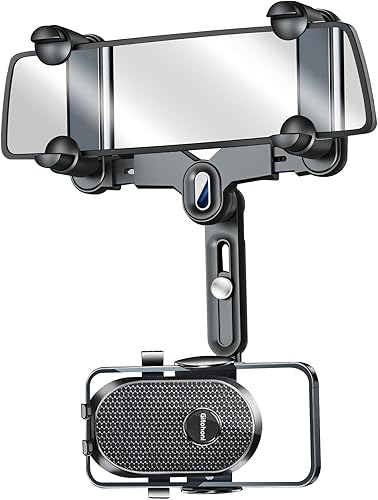 Soporte de teléfono para espejo retrovisor para automóvil, soporte giratorio y retráctil de 360 para espejos retrovisores de automóviles, soportes