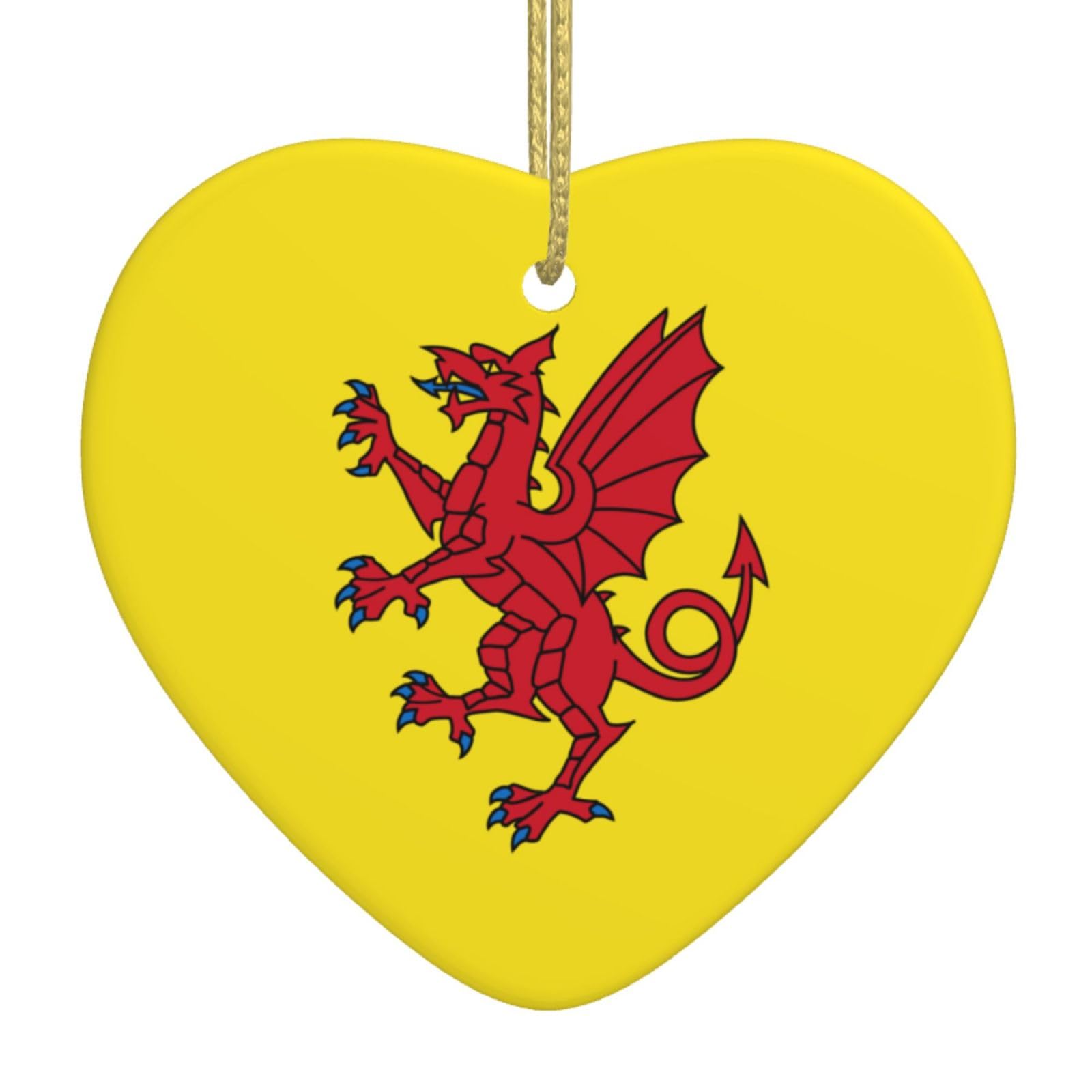 Somerset County Flag Ceramic Christmas Tree Ornaments - Decorative Hanging Ornaments for Holiday Tree Decor, Suitable for Christmas