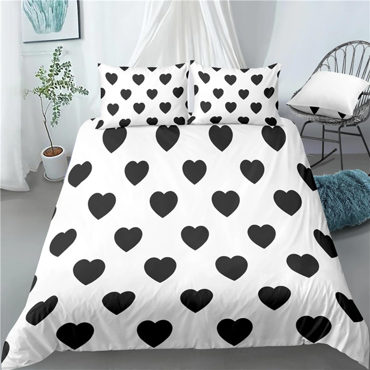 Housse de couette 260x240 anti-plis en microfibre douce avec zip pour lit Super King