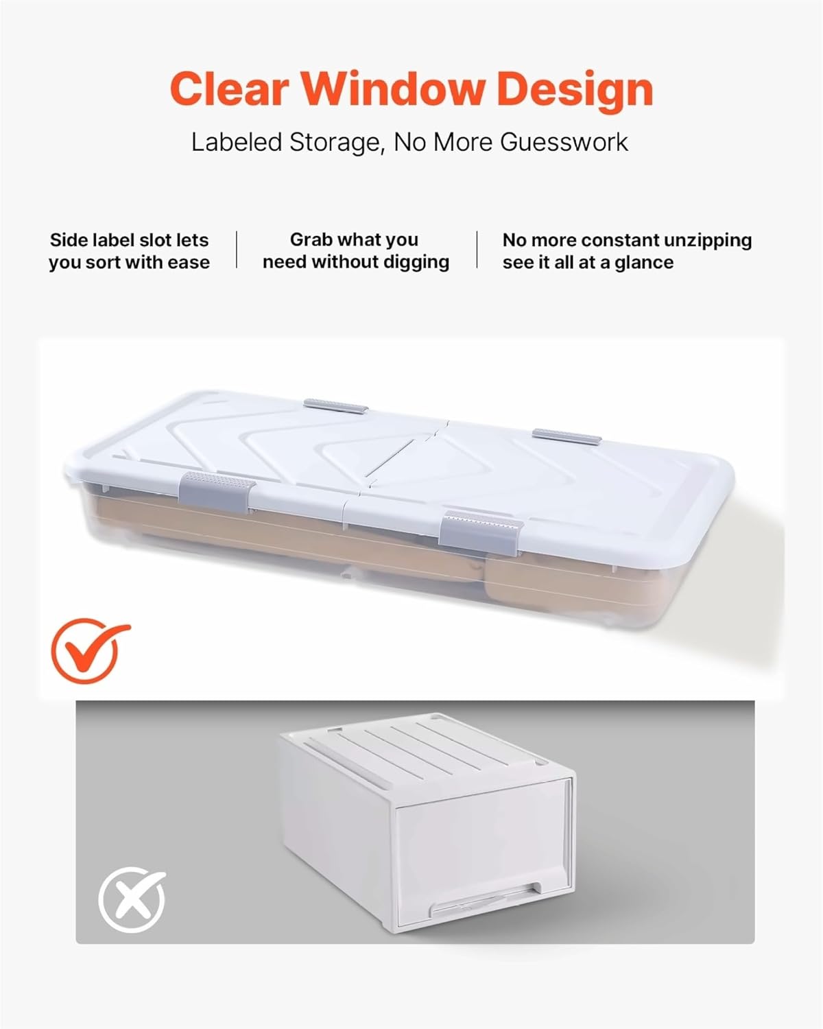 Under Bed Storage Containers with Wheels 31.7x15.6x6.9 Inch, 4 Pack