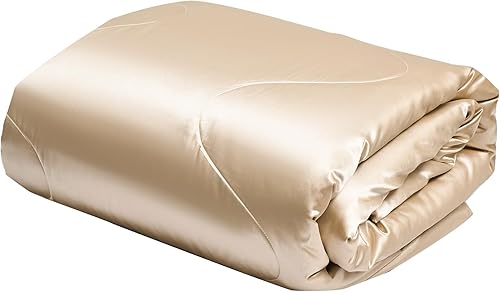 YASMENG Couette en satin 135 x 200 cm Beige - Couette d'été 200 g/m² - Soie soye