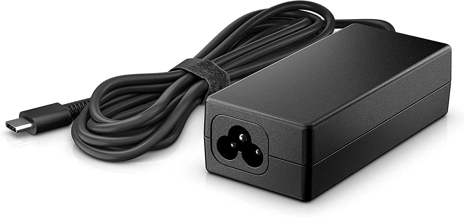 HP Adattatore CA USB-C da 45 W, Compatibile con Notebook e Tablet HP dotati di porta USB-C, Jack CA da 4,5 mm, Nero
