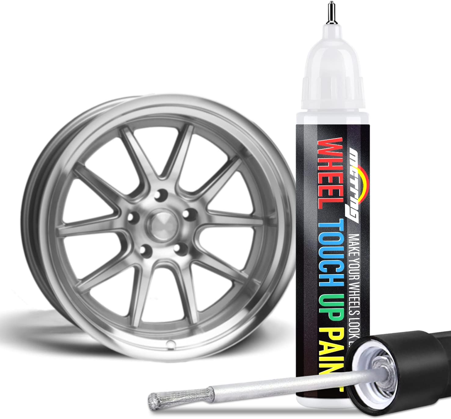 MCTRHG Silver Rim Touch Up Paint, Universal Color for Rims Paint, Two