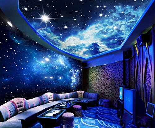 Amazon | 3次元立体星空の壁紙 天井 寝室 部屋 テレビ シームレスな