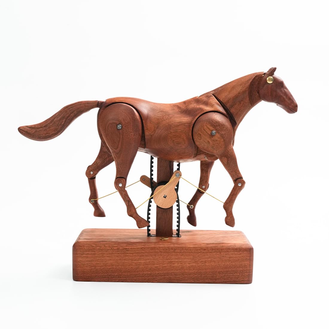 Drewniany koń Automata, ruchomy mechaniczny koń, drewniany model, dekoracja