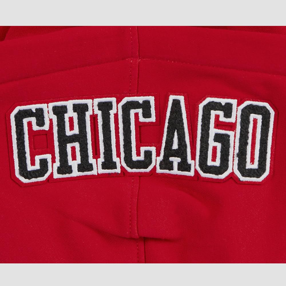 Pro Standard NBA Classic Chenille BB Fleece Full Zip Hoodie Felpa con Cappuccio, Rosso/Escursione, Tinta Unita (Getaway Solids), M Bambino