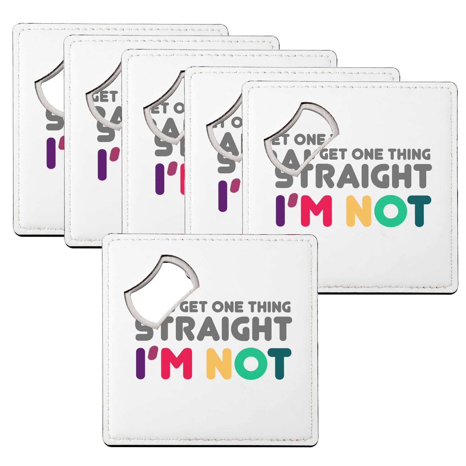Sous verre décapsuleur humour Let's Get Things Straight lot de 6 pièces