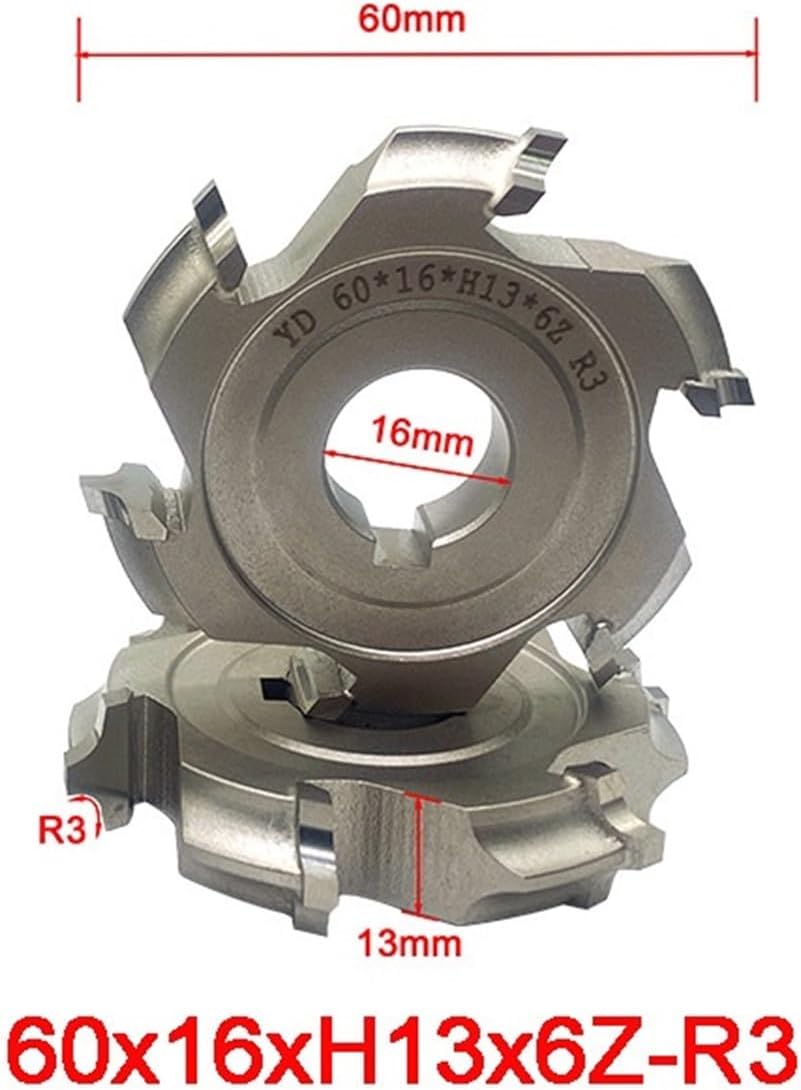 2pcs 60*16*H13*6Z R1.5/2/3 Woodworking Tools Profile Trimming Cutters Fine Trimming Knifes for Edge Banding Machine(60x16xH13x6Z 2R1.5)