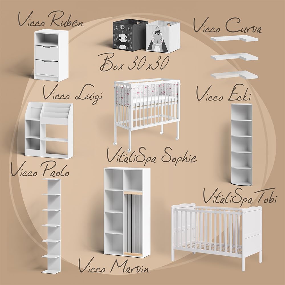 Vicco Mueble cambiador bebé "Lena", Blanco, 75 x 100 cm