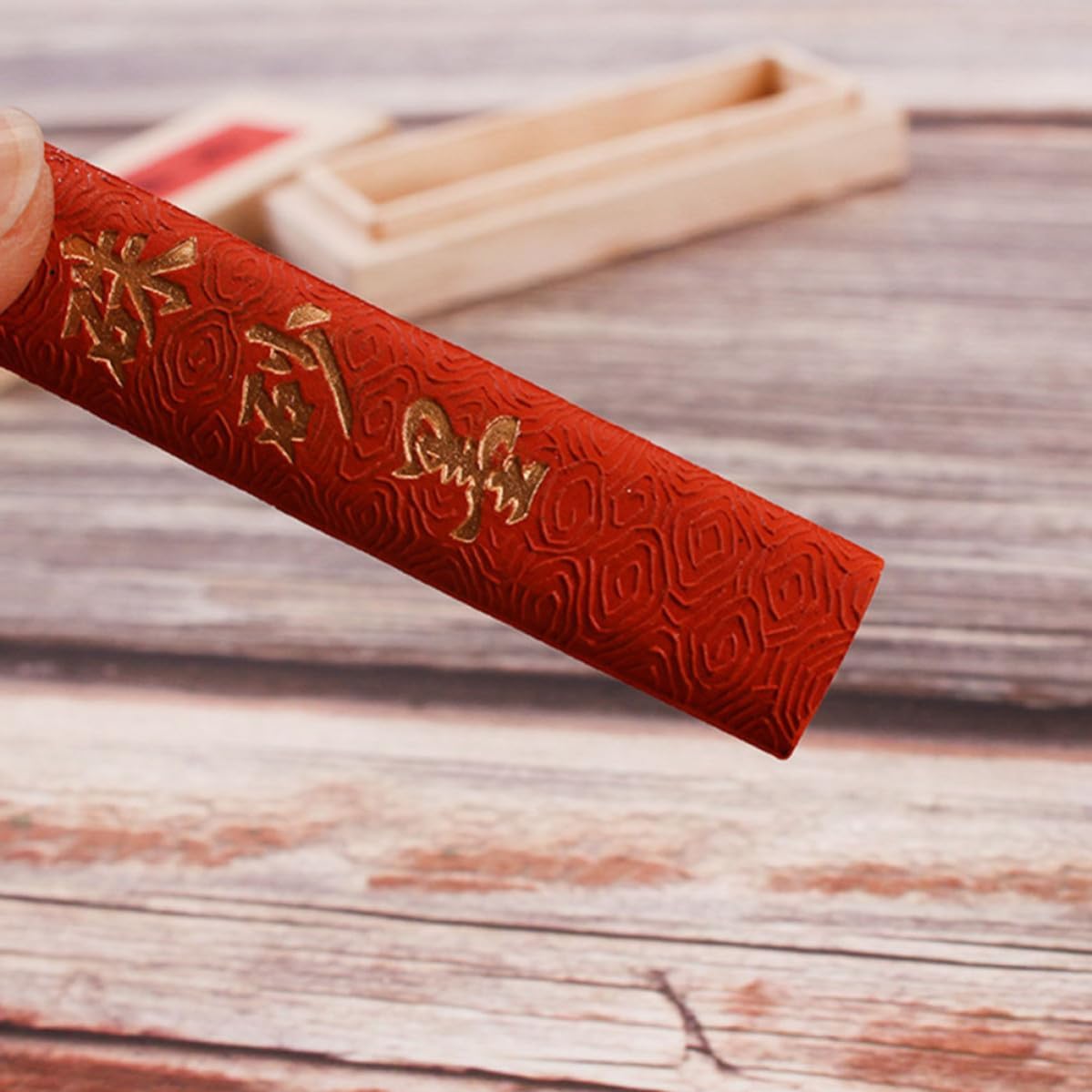 Artibetter Red Ink Strip for Chinese and Japanese Calligraphy Smooth and Fine Ink Stick with Box for Beginners and Students