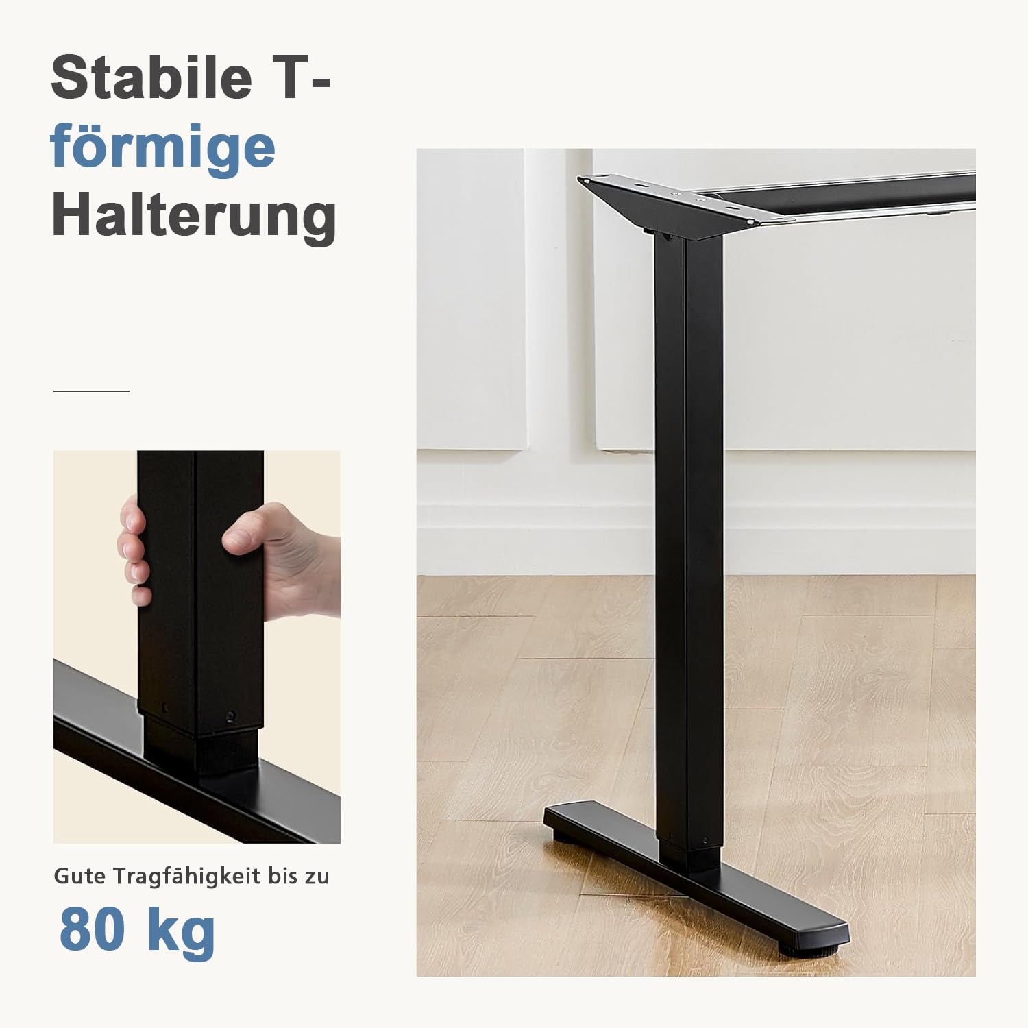 DUMOS Schreibtisch Höhenverstellbar, Ergonomic Elektrischer Schreibtische 120 X 60 cm, Standing Desk, Height Adjustable Tisch, Office Desk Geeignet für Büros, Wohnungen und andere (Braun)