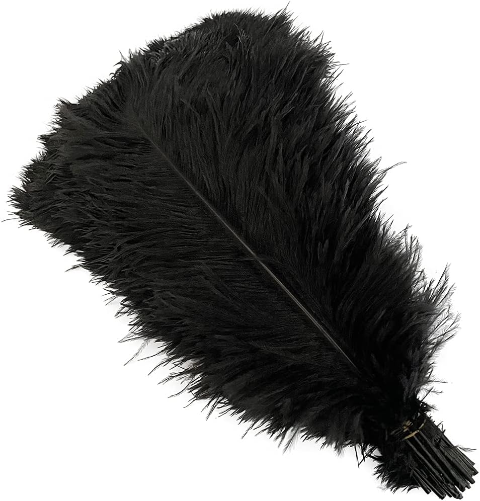 Black 10pcs 16-18inch Ostrich Feathers for Wedding Centerpieces Christmas Plume Home Decorations Party