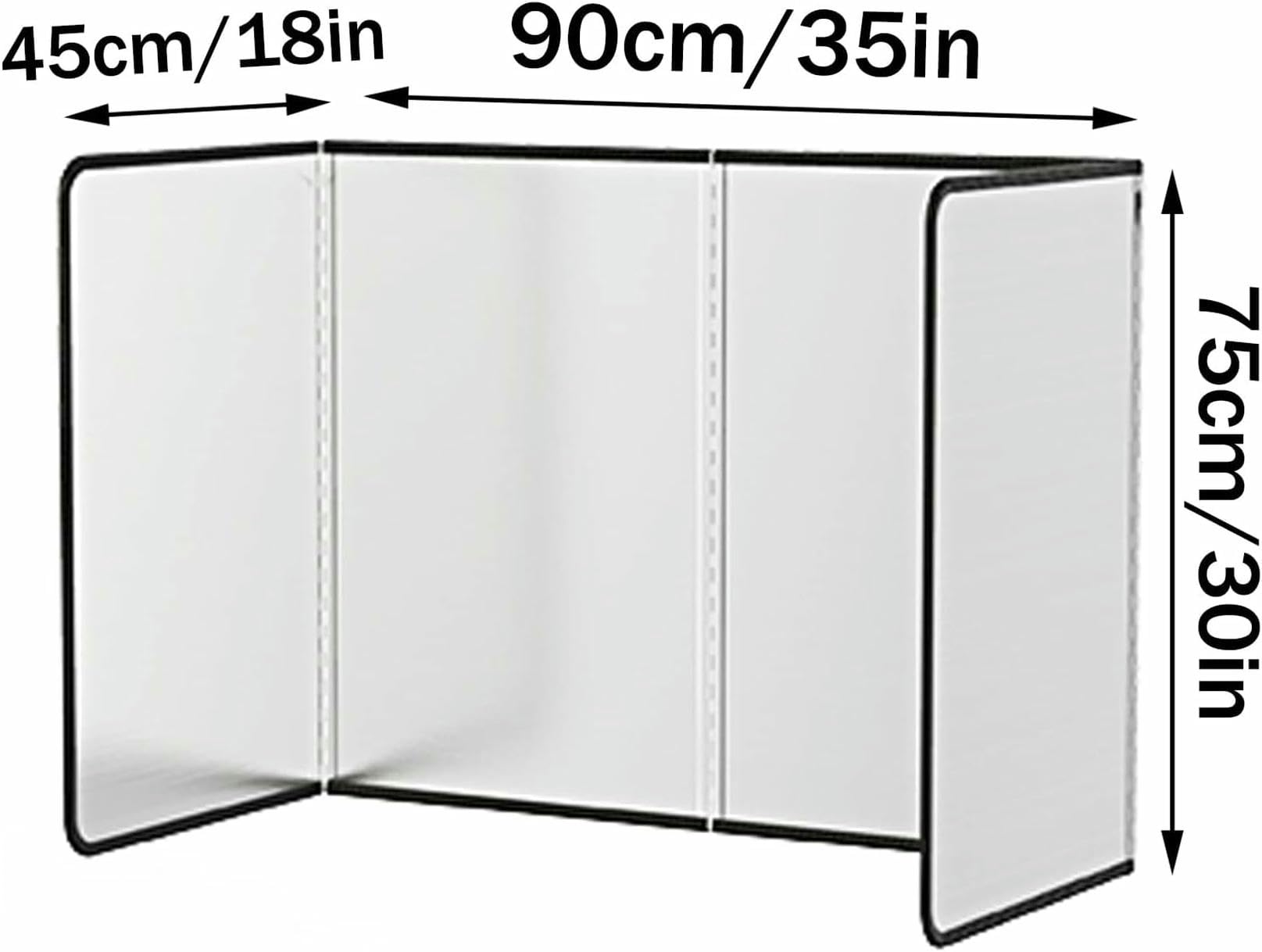 Protezione antispruzzo di Grasso per fornelli Pieghevoli, Protezione antispruzzi per padelle, Protezione per Scudo antispruzzo da Cucina, per Protezione Schermo Stufa (4 Sides 75x90x45cm)