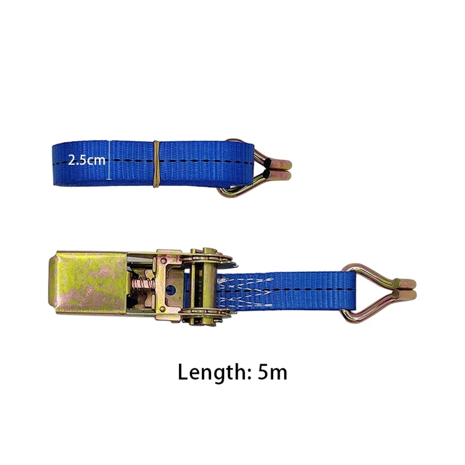 Cinghia di fissaggio, Cinghia di ancoraggio for auto, moto, camion, 1 pezzo, 5 m, cinghia a cricchetto, resistente all'usura, con fibbia in metallo, in poliestere.(Oranje)