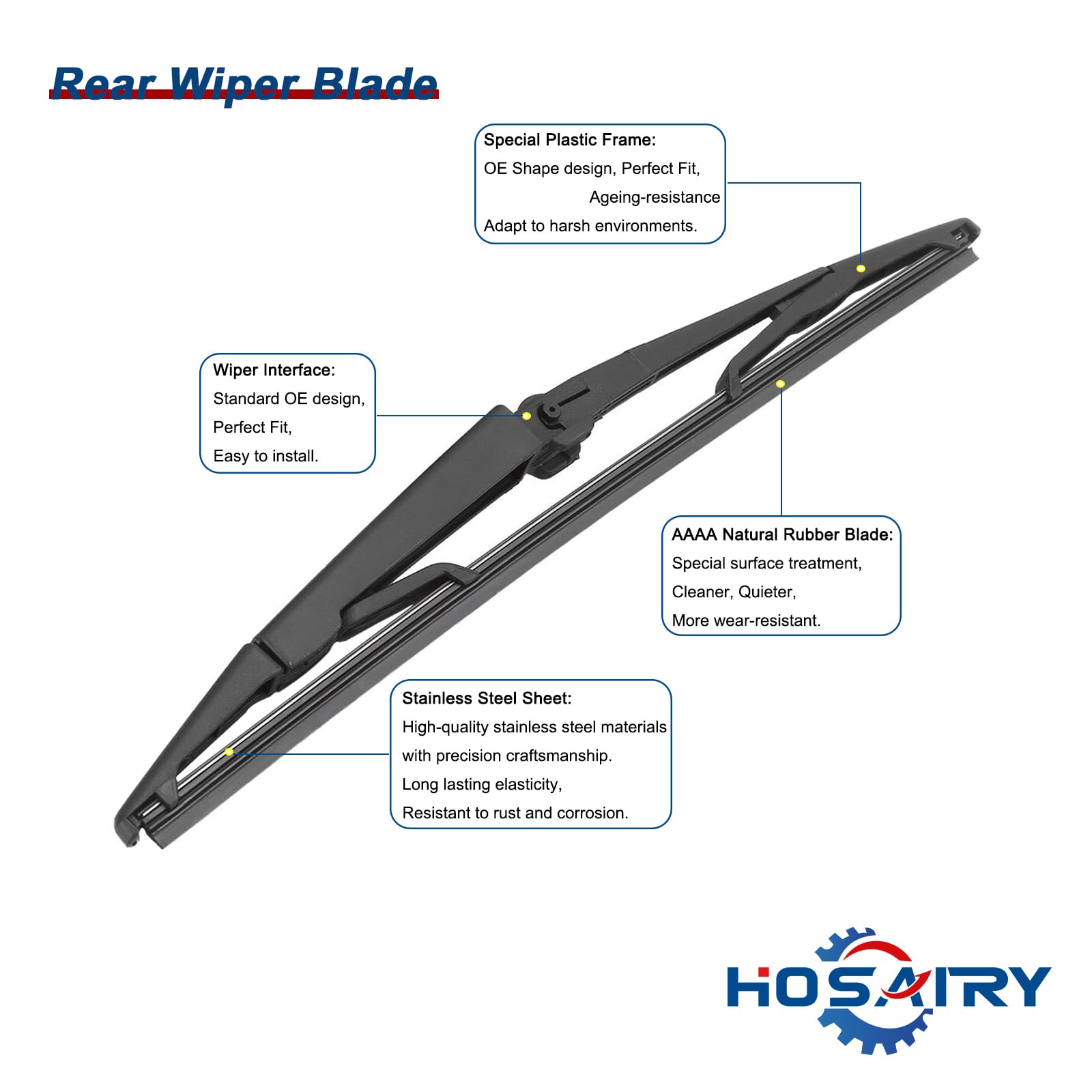 Rear Windshield Wiper Arm & Blade Set For 2005-2010 Jeep Grand Cherokee - Replacement Kit For OEM 05139836AB