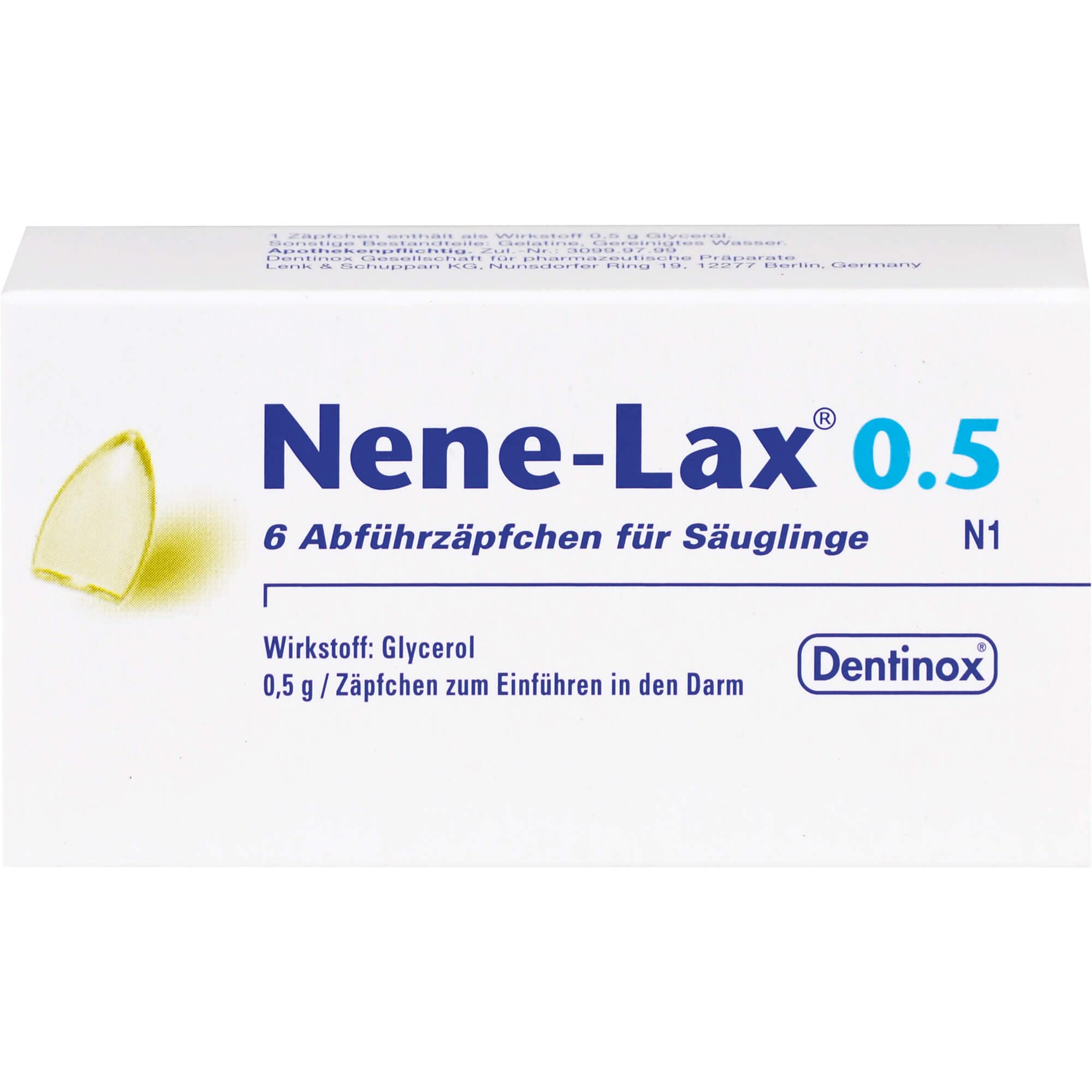 NENE LAX 0,5 Suppositorien für Säuglinge (6 Stück) und NEMASED Tropfen – Säuglinge, Suppositorien, Tropfen und Kapseln