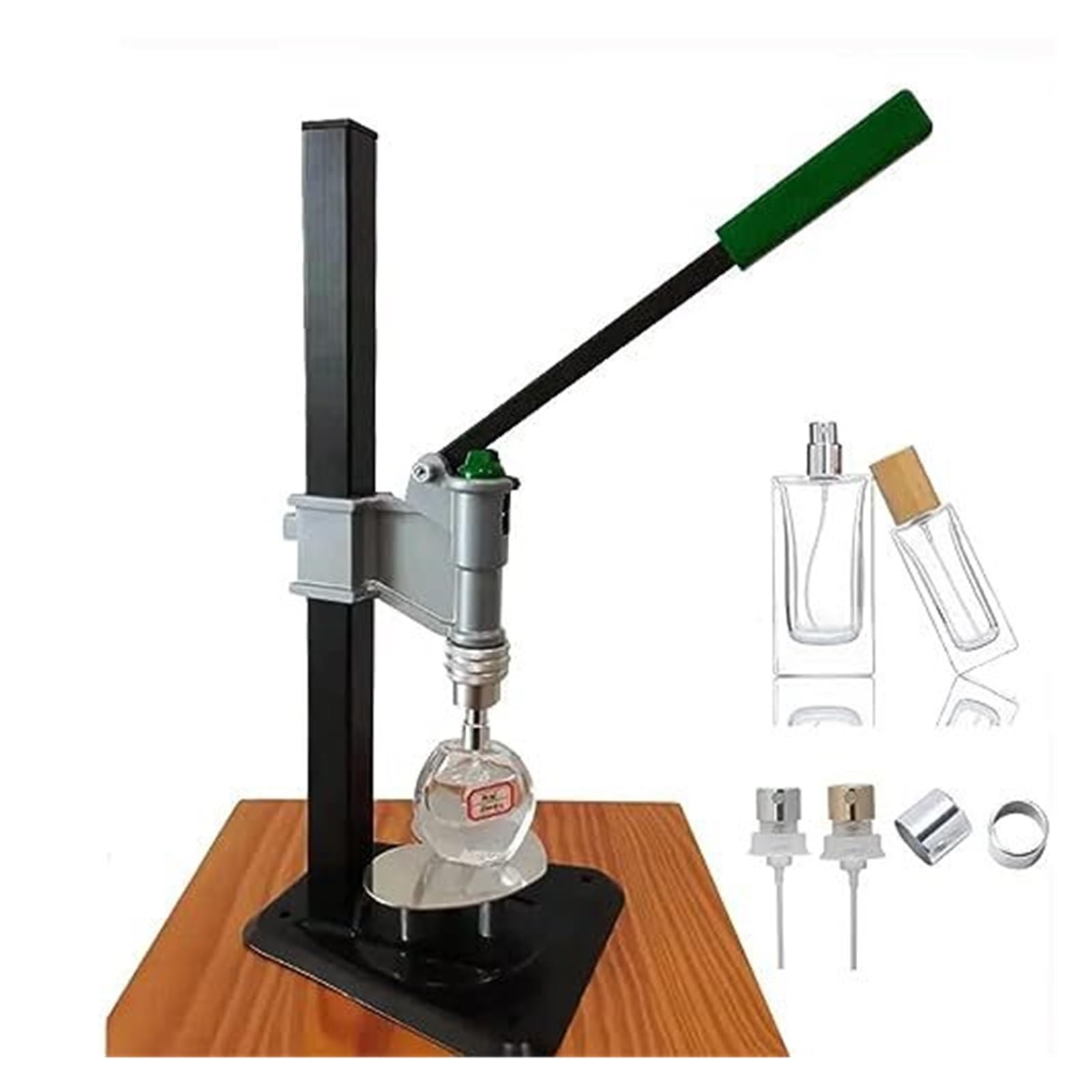 Crimpadora manual de botellas de perfume, prensadora ajustable de acero inoxidable para sellado de viales, crimpadora de tapas de botellas de aceite esencial