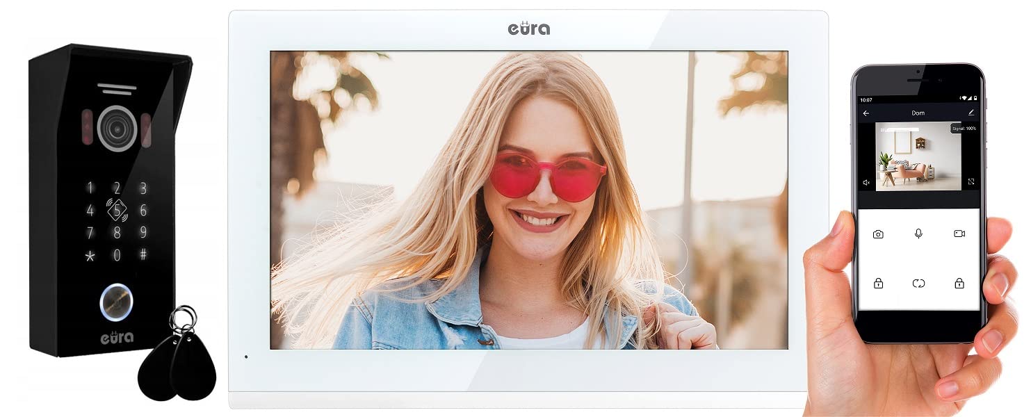 Interphone vidéo connecté EURA pour contrôler vos deux entrées à distance depuis votre smartphone