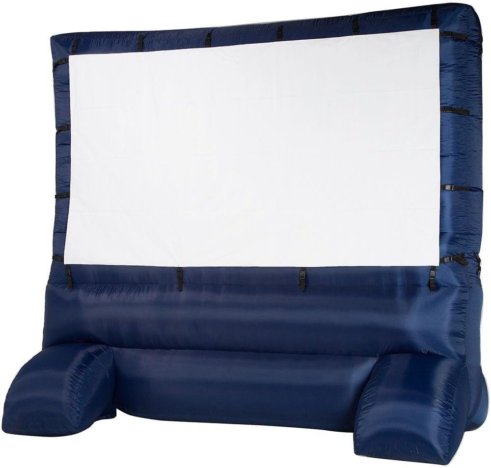 Gemmy 39127-32 Deluxe Outdoor Inflatable Movie Screen, 12-Inch Widescreen, Navy and White, 144"_Deluxe Airblown Movie Screen inflatable with storage bag (HD39127-32)