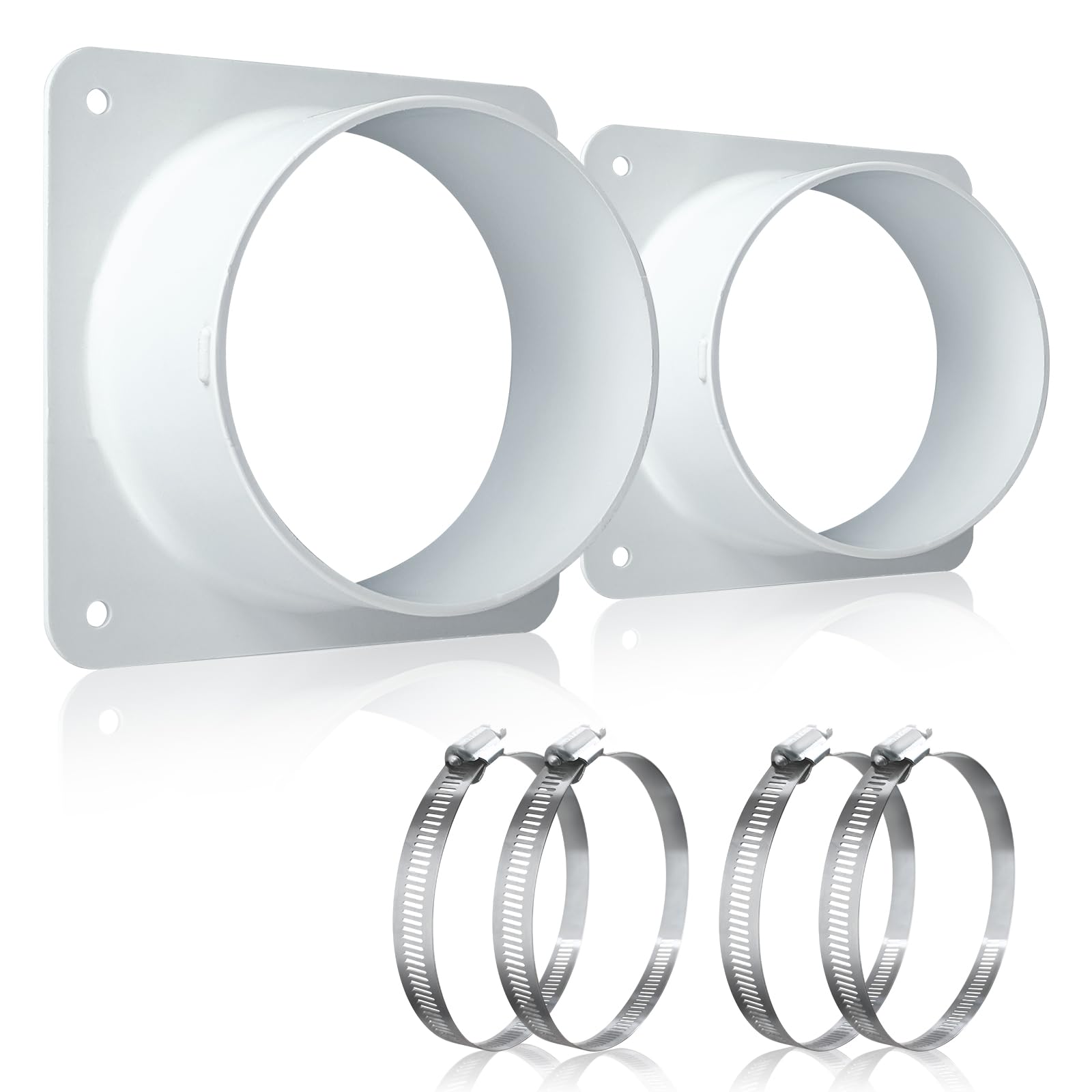 Buy Kenburg 4" inch Air Vent Duct Connector Flange, Plastic Fryer Vent