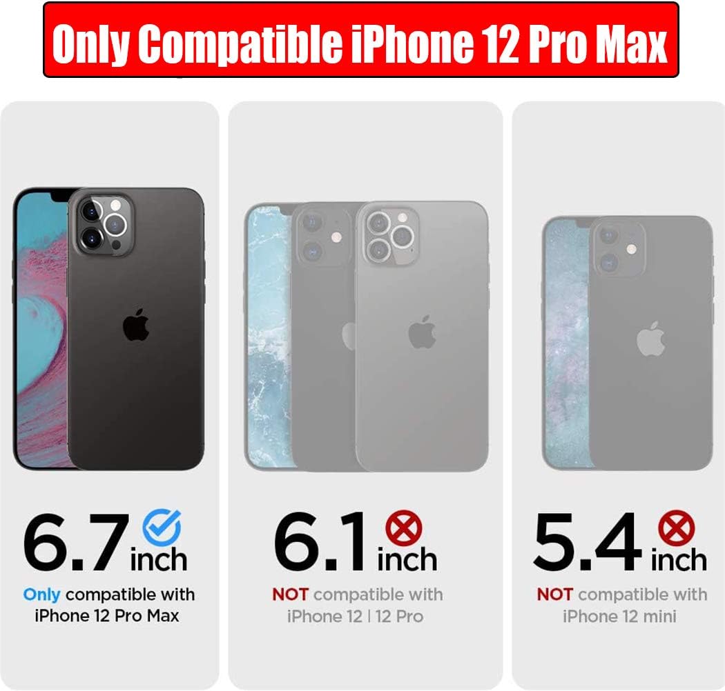 Battery Case for iPhone 12 Pro Max, 8500mAh Ultra-Slim Portable Rechargeable Battery Charging Case Compatible with iPhone 12 Pro Max (6.7 Inch)-Black