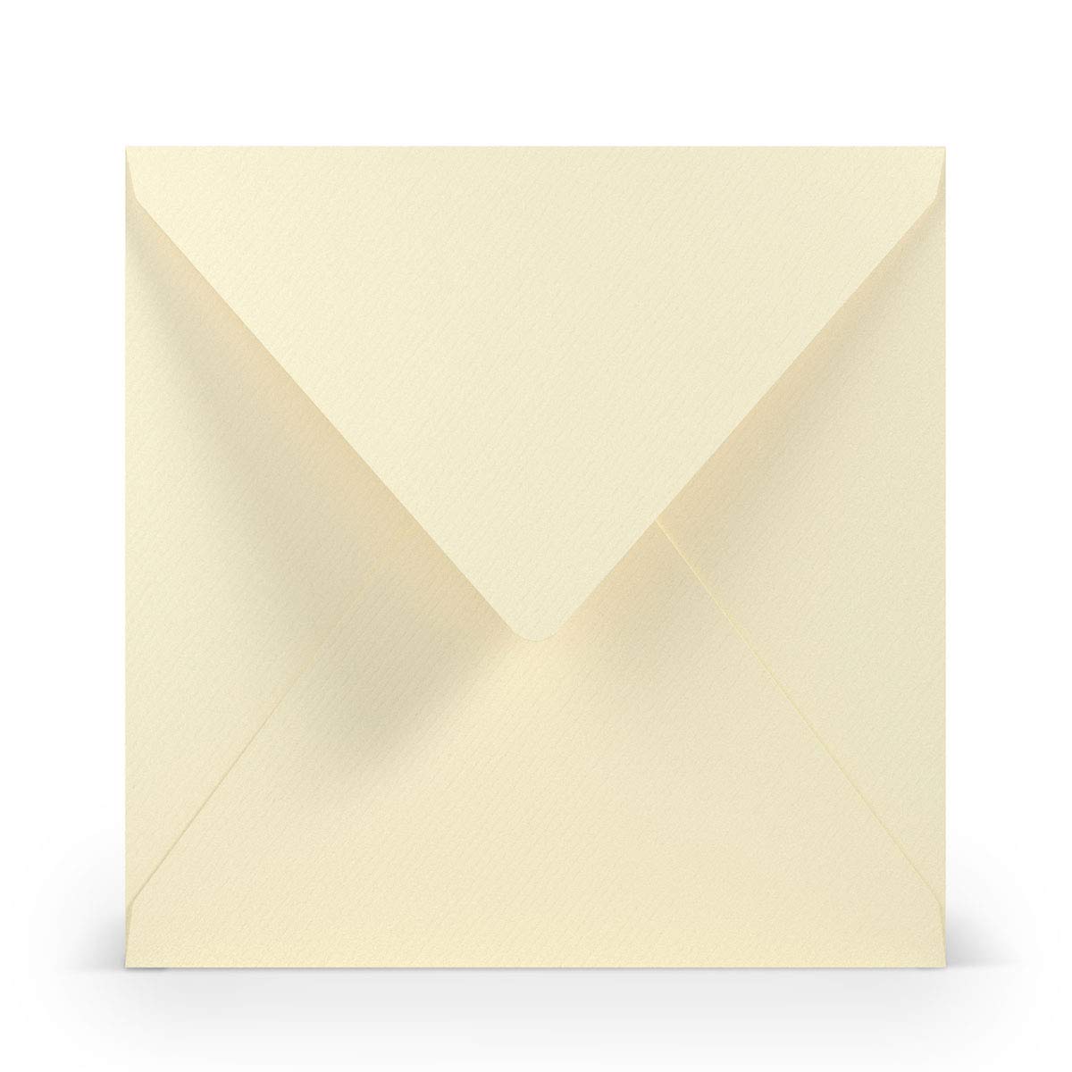 PAPERADO 400 kopert kwadratowych Chamois prążkowanych – 100 g/m² koperta bez okienka 16,4 x 16,4 cm – koperty weselne z klejem, spiczastą klapą