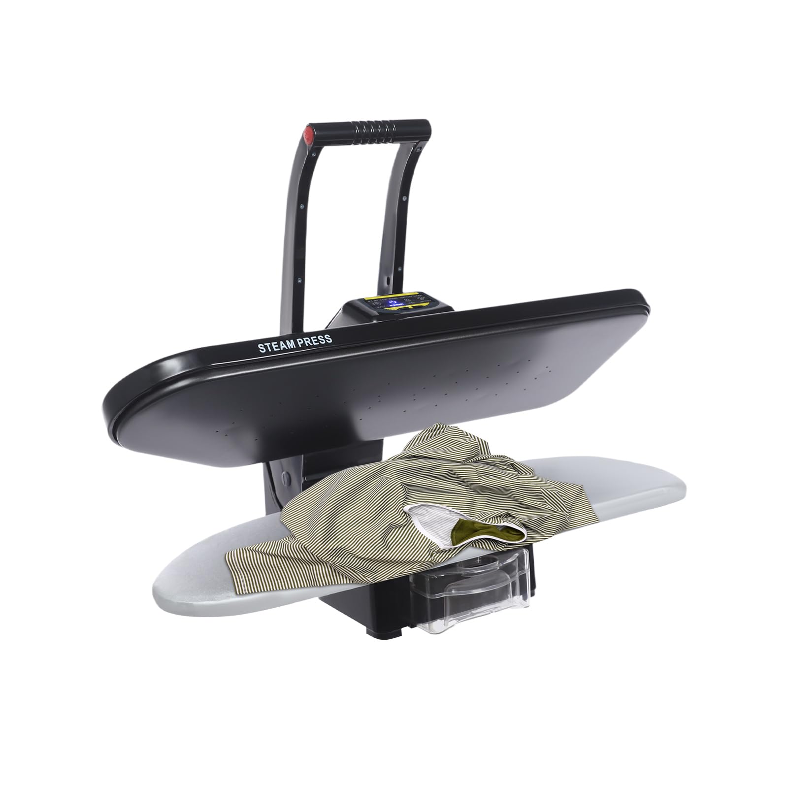 Pressa da stiro a vapore, 1600 W, professionale con 5 programmi di stiratura, bottiglia spray, serbatoio dell'acqua, protezione da surriscaldamento e spegnimento automatico, lunghezza 66 cm