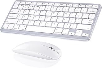 5 in1 Wireless Keyboard and Mouse Combo Rechargeable Bluetooth Keyboard & Mouse Compatible with Apple MacBook iMac iPad and Windows Android