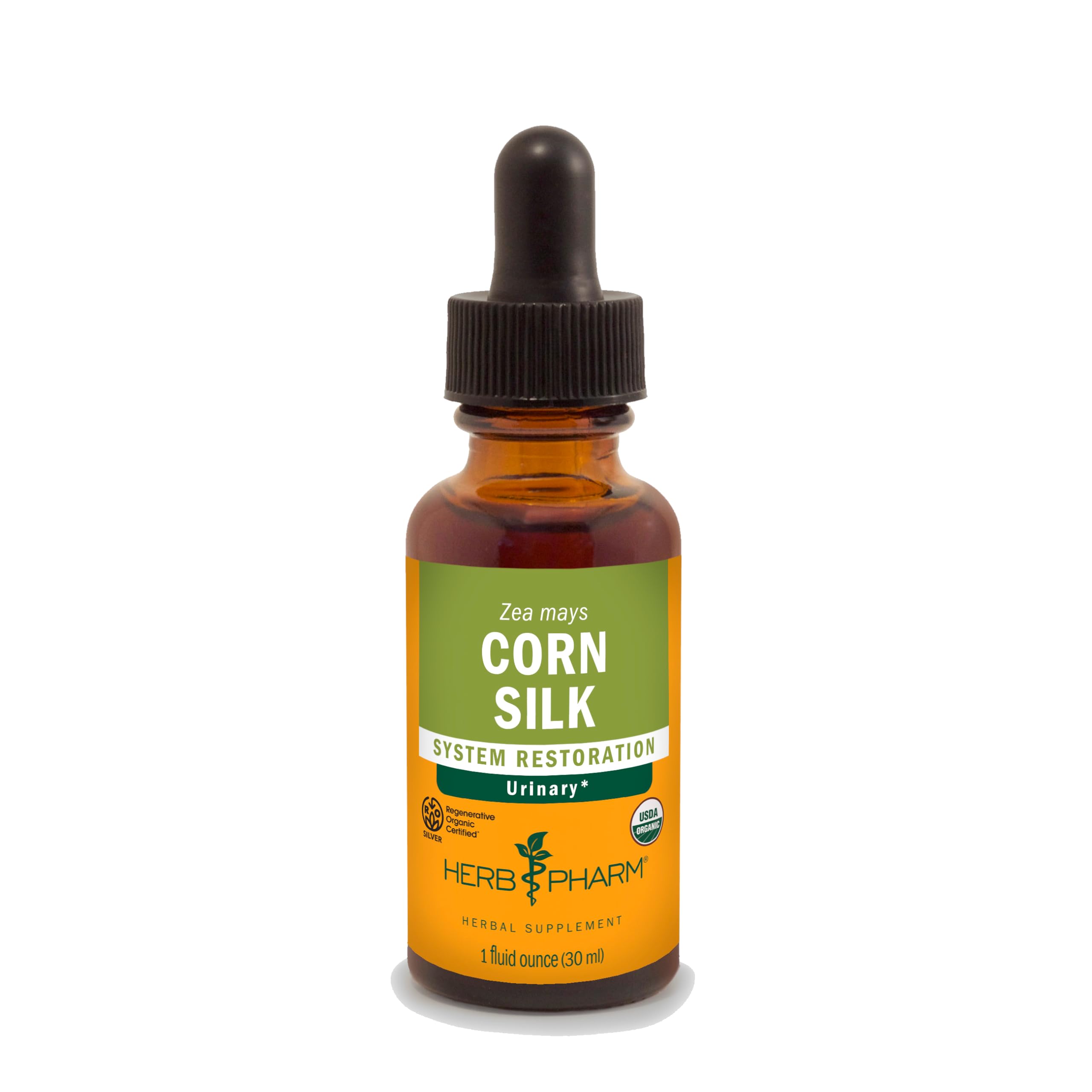 Herb Pharm Certified Organic Corn Silk Liquid Extract for Urinary System Support, 1 Fl Oz