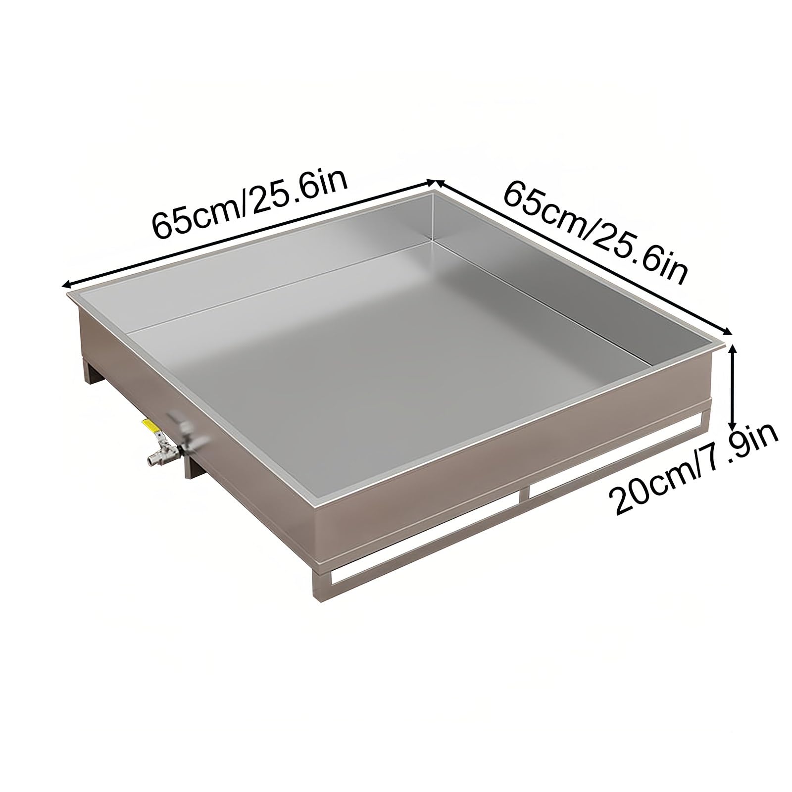 Auffangwanne mit Bodenablaufanschluss für den Gabelstaplertransport, Ölauffangwanne aus Edelstahl zum Auffangen von Verschüttetem oder Ausgelaufenem Öl aus Maschinen(125*65*20cm/49.2*25.6*7.9in)