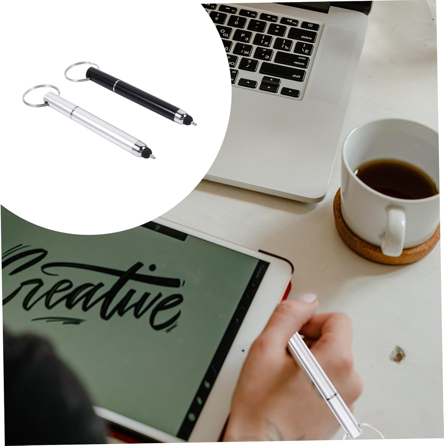 12 Pack Capacitive Pen Keychain Touch Screen Ballpoint Pens Flexible for Screen Protection image 5